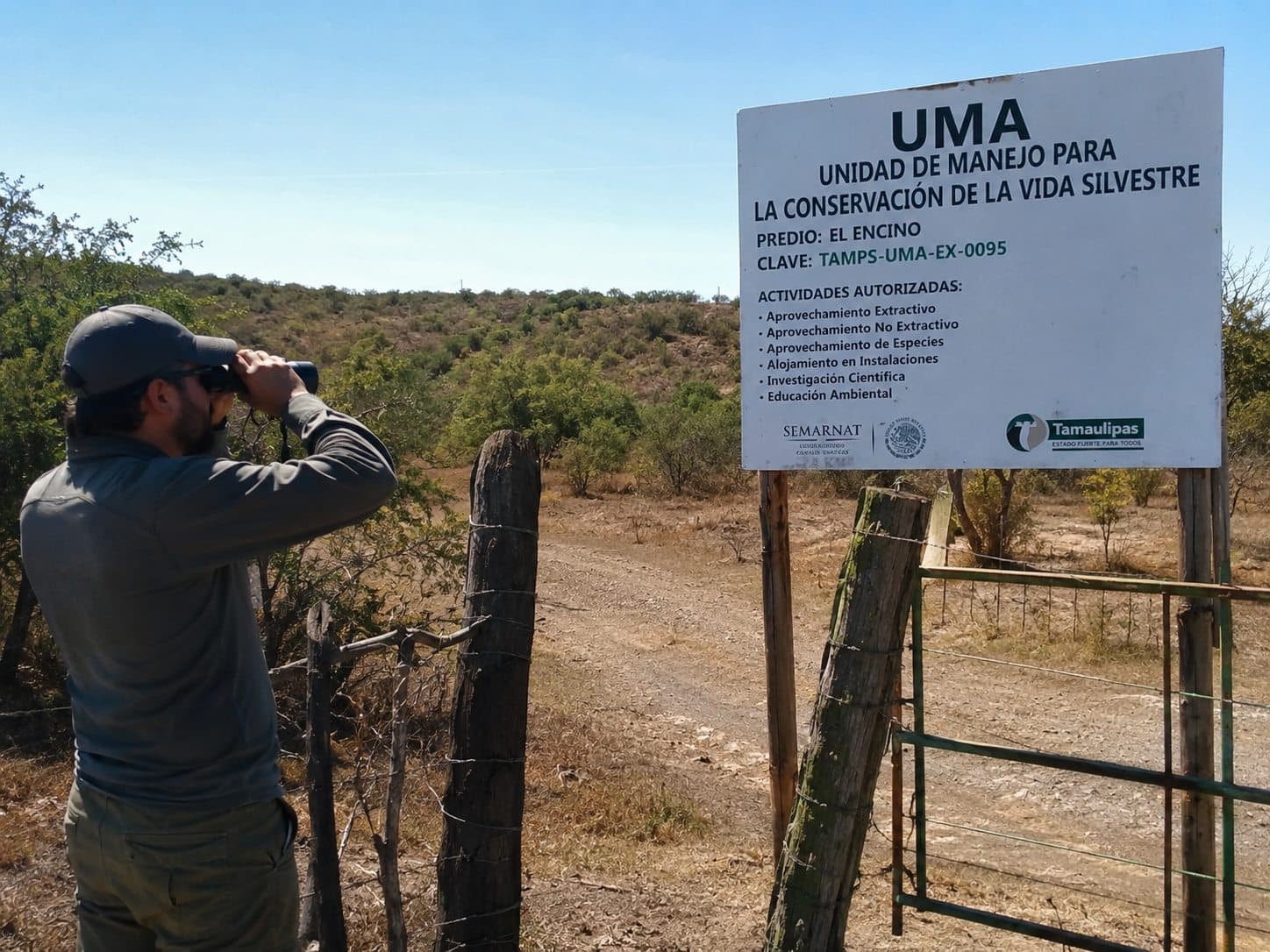 UMA entrance with conservation and wildlife management signage
